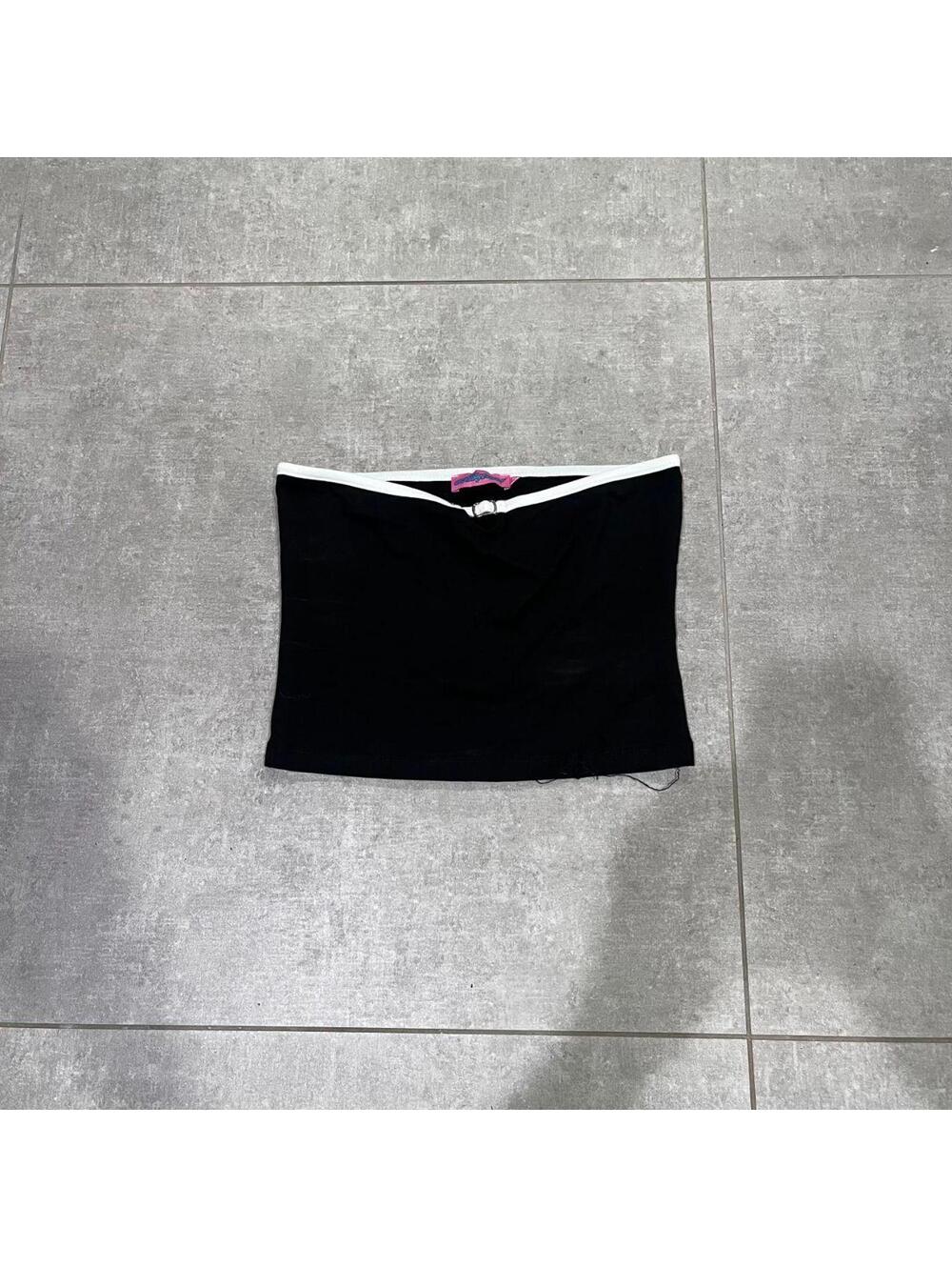 Edikted Black Tube Top with White Contrast Trim
